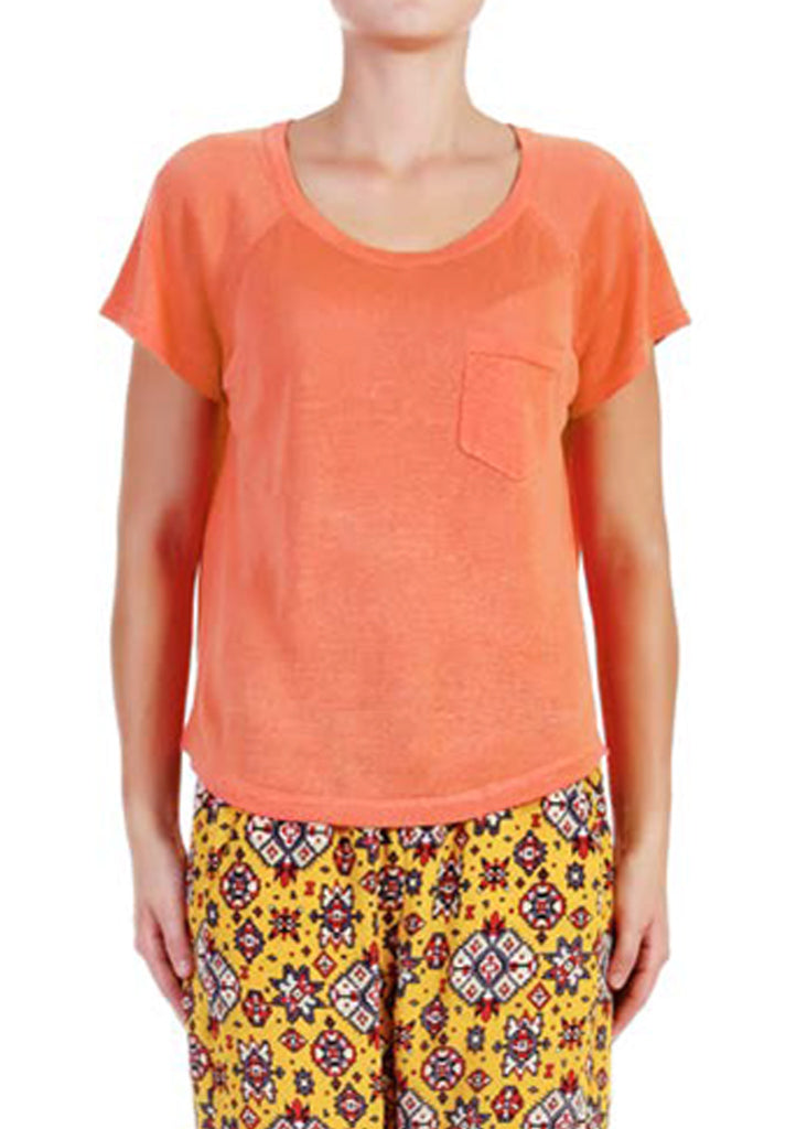 La Fee Verte Linen Tee with Pocket **Available in 2 Colors** - SWANK - Tops - 1